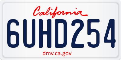 CA license plate 6UHD254