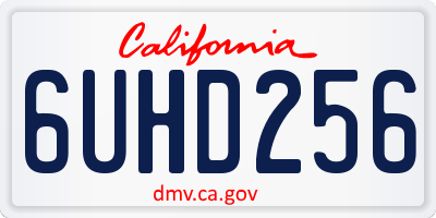 CA license plate 6UHD256