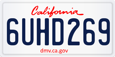 CA license plate 6UHD269