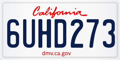 CA license plate 6UHD273