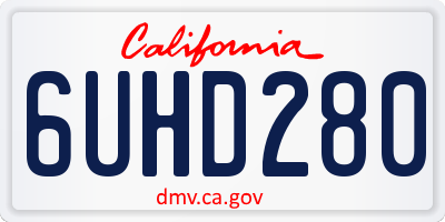 CA license plate 6UHD280