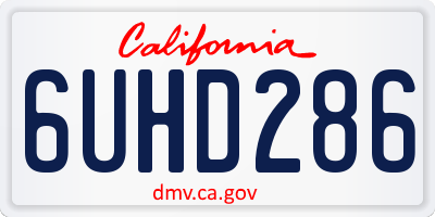 CA license plate 6UHD286