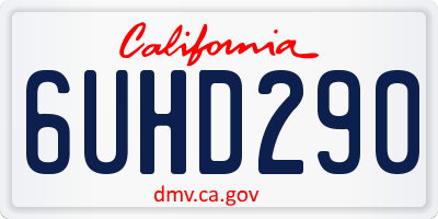 CA license plate 6UHD290
