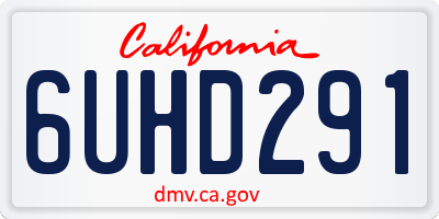 CA license plate 6UHD291