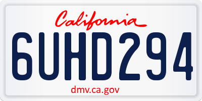 CA license plate 6UHD294