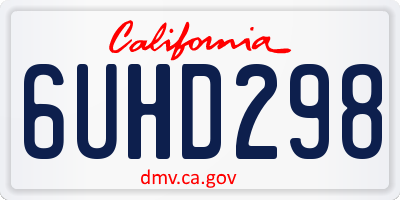 CA license plate 6UHD298