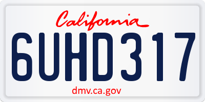 CA license plate 6UHD317