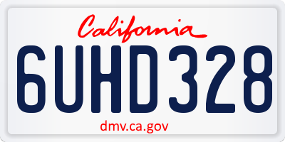CA license plate 6UHD328