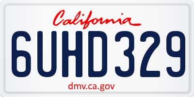 CA license plate 6UHD329