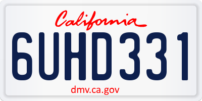 CA license plate 6UHD331
