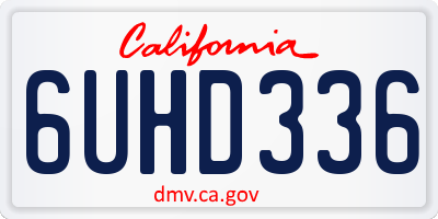 CA license plate 6UHD336