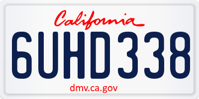 CA license plate 6UHD338