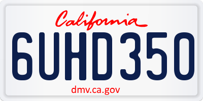 CA license plate 6UHD350