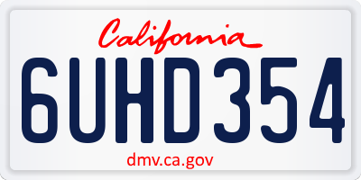 CA license plate 6UHD354