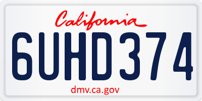 CA license plate 6UHD374