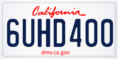 CA license plate 6UHD400
