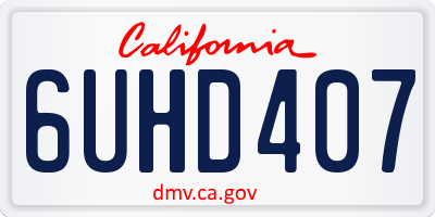 CA license plate 6UHD407