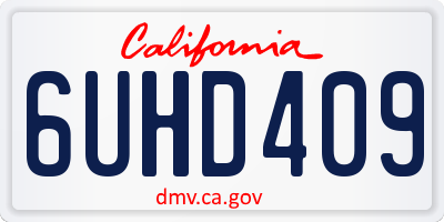 CA license plate 6UHD409