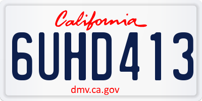 CA license plate 6UHD413