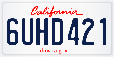 CA license plate 6UHD421