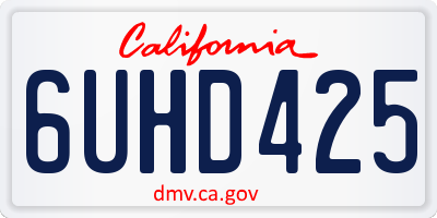 CA license plate 6UHD425