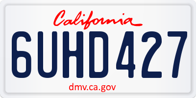 CA license plate 6UHD427
