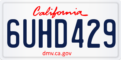 CA license plate 6UHD429