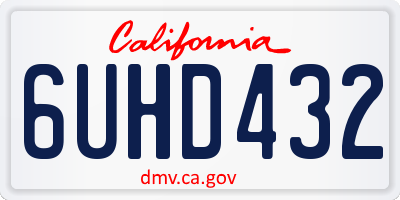 CA license plate 6UHD432