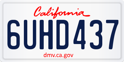 CA license plate 6UHD437