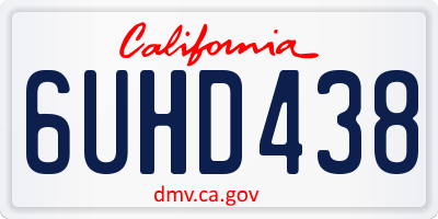 CA license plate 6UHD438