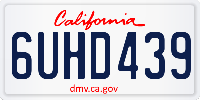 CA license plate 6UHD439