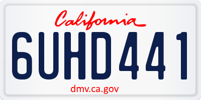CA license plate 6UHD441