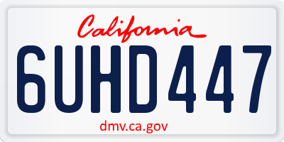 CA license plate 6UHD447