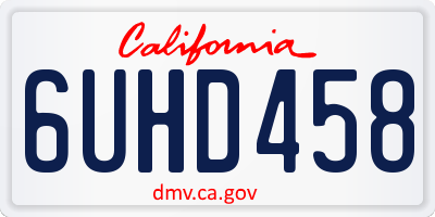CA license plate 6UHD458