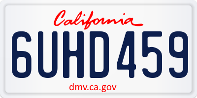 CA license plate 6UHD459