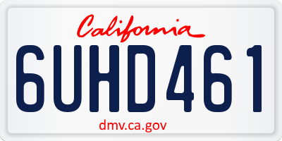 CA license plate 6UHD461
