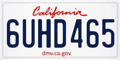 CA license plate 6UHD465