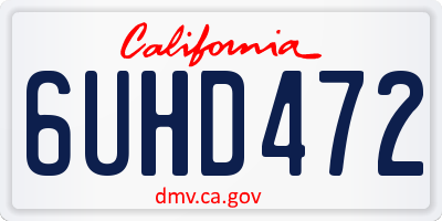 CA license plate 6UHD472