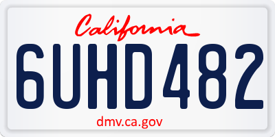 CA license plate 6UHD482