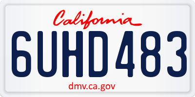 CA license plate 6UHD483