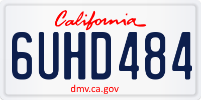 CA license plate 6UHD484