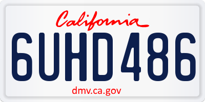CA license plate 6UHD486