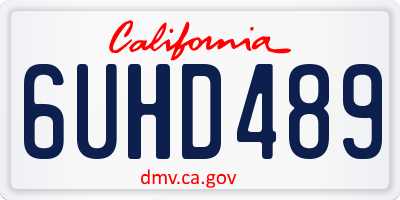 CA license plate 6UHD489