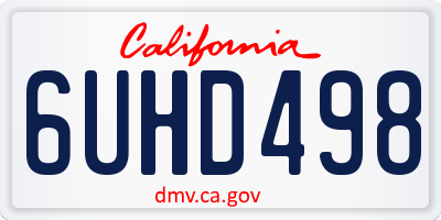 CA license plate 6UHD498