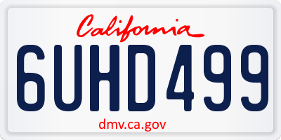 CA license plate 6UHD499