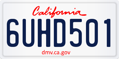 CA license plate 6UHD501
