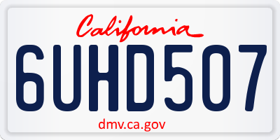 CA license plate 6UHD507