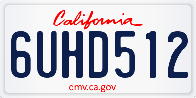 CA license plate 6UHD512