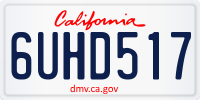 CA license plate 6UHD517