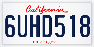 CA license plate 6UHD518